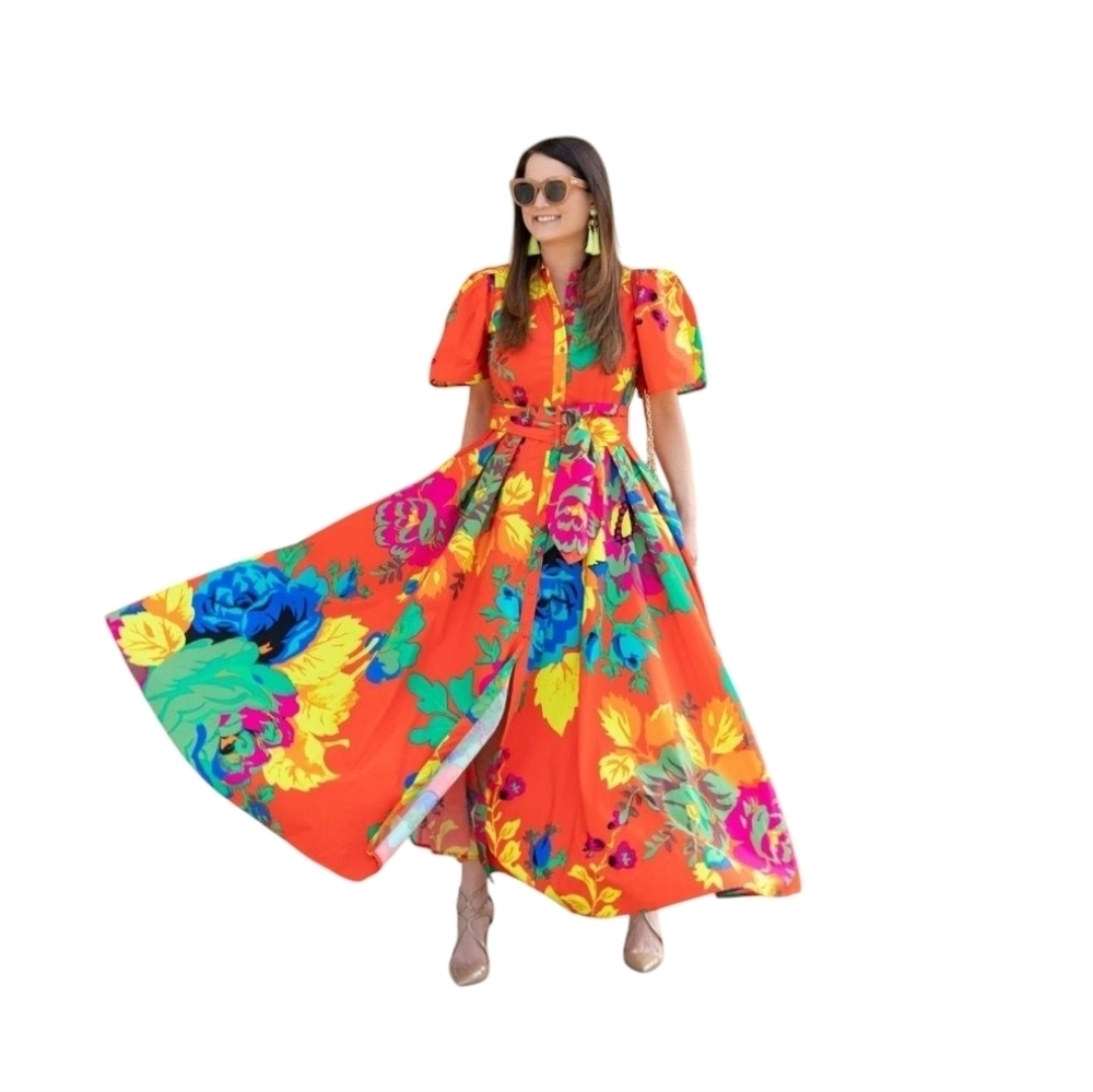 Christopher John Rogers x Target bright floral long maxi dress - Picture 4 of 13